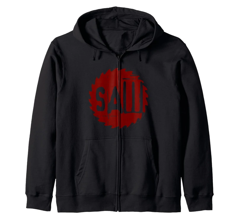 Saw Red Blade Logo Horror Movie Zip Hoodie - Image 1