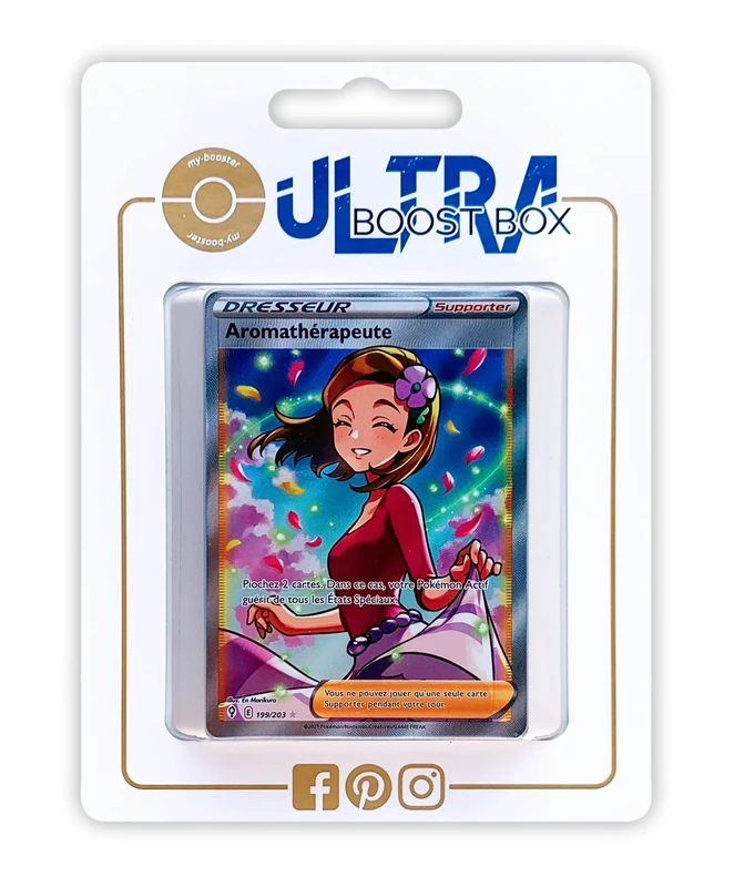 Aromathérapeute (Aroma Lady) 199/192 Full Art trainer - Ultraboost X Epée et Bouclier 7 Évolution Céleste - Box of 10 Pokemon French cards - Image 1