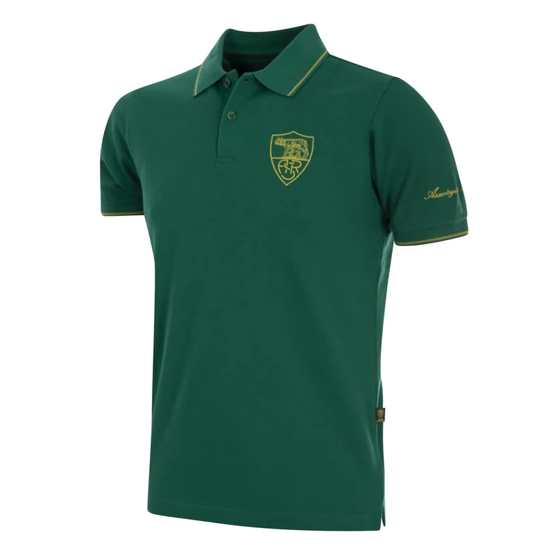 AS Roma Unisex Adult Polo Shirt Green - Image 1