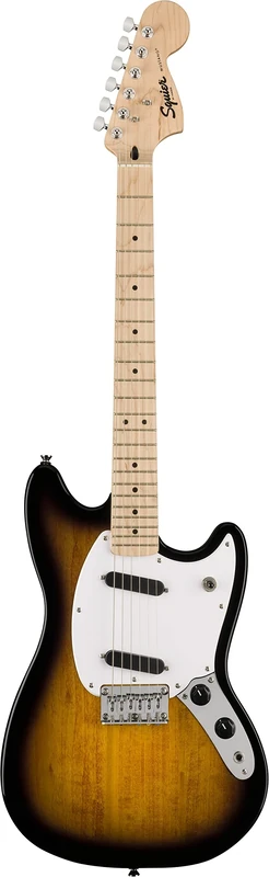 Squier by Fender Sonic Mustang® Electric Guitar, Maple Fingerboard, White Pickguard, 2-Colour Sunburst, Comes with Free Virtual Lessons