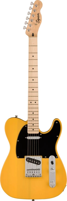Squier by Fender Sonic Telecaster Electric Guitar, Maple Fingerboard, Black Pickguard, Butterscotch Blonde, Comes with Free Virtual Lessons