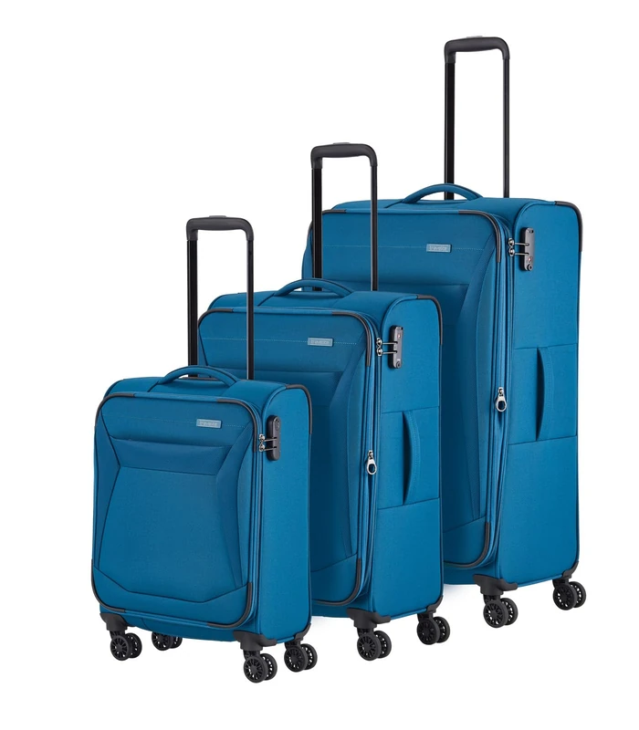 travelite CHIOS 4-Wheel Suitcase Set - 3 Sizes L/M/S Soft Shell