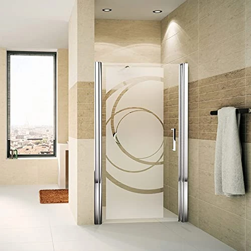 Anti-Blackout Window Film – Curves Design – Self-Adhesive Privacy Screen Stickers for Windows and Shower Doors – 170 x 65 cm - Image 1