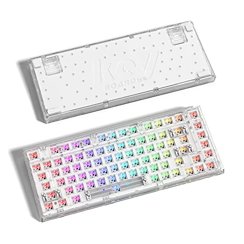 Womier 75% Custom Keyboard Kit- Gasket Mount Mechanical Gaming Keyboard, K75 82 Keys Wired Custom RGB Clear Key Board Kit, Hot Swappable Pre-lubed Switch for Mac/Win, Transparent