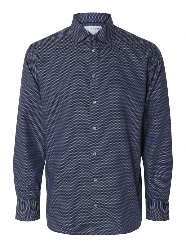 SELETED HOMME Men's SLHREGDUKE-Non Iron Shirt LS NOOS, Blazer Navy, XXL
