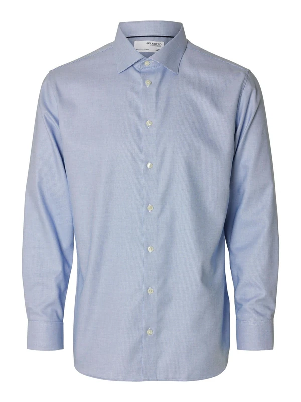 SELECTED HOMME Men's SLHREGDUKE-Non Iron Shirt LS NOOS, Medium Blue (Medium Blue Denim), XXL
