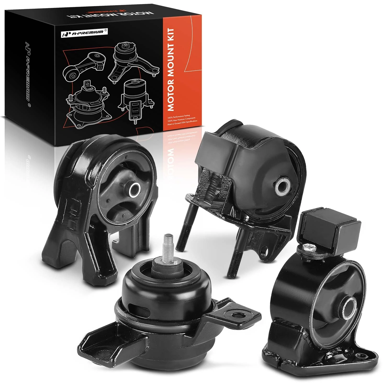 A-Premium 4PCS Engine Motor Mount and Transmission Mount Set [FWD] Compatible with Kia Sorento 2011-2013 & Hyundai Santa Fe 2010-2012, 2.4L 3.5L, Replace# 219302P200, 219302P000