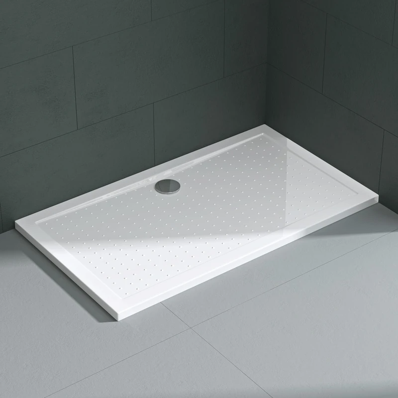 Mai & Mai Anti-Slip Shower Tray in White for Enclosures Cubicles & Wet Room Made Acrylic Shape: Rectangular, WDH: 90x140x4cm Lucia02AR
