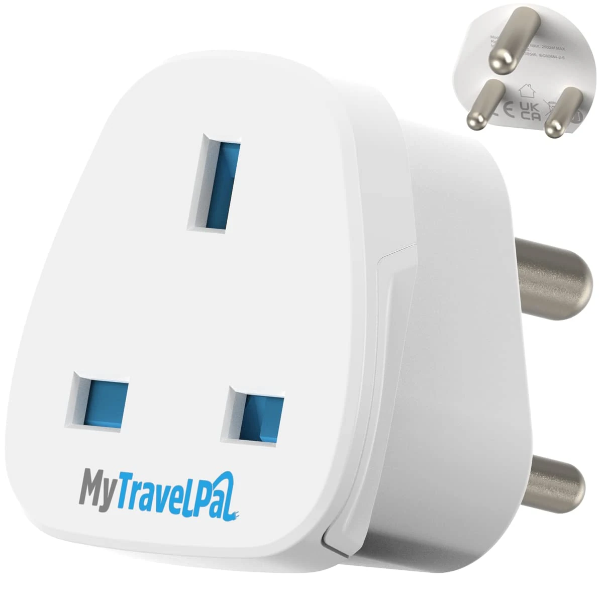 MyTravelPal® UK to India Travel Adapter | UK Safety Standards | Type D Indian Plug Adaptor for India, Sri Lanka, Nepal