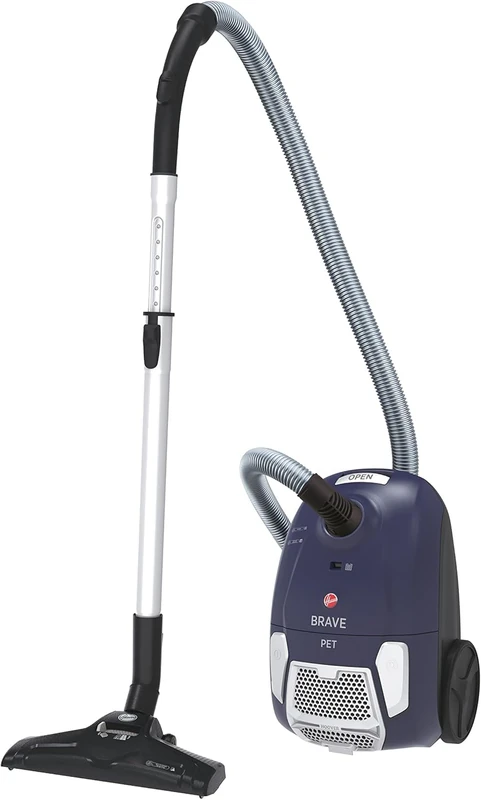 Hoover Brave BV61PET 011, Cylinder Vacuum Cleaner with Bag, Glamour Blue