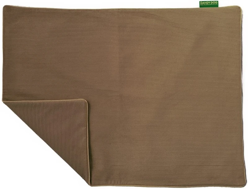 Dandy Dog Relax Dog Blanket Taupe Washable Cosy Robust Velvet Cord Made in Germany Size M