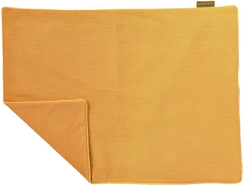 Dandy Dog Relax Mustard Dog Blanket - Washable Cosy Robust Velvet Cord Made in Germany - Size L