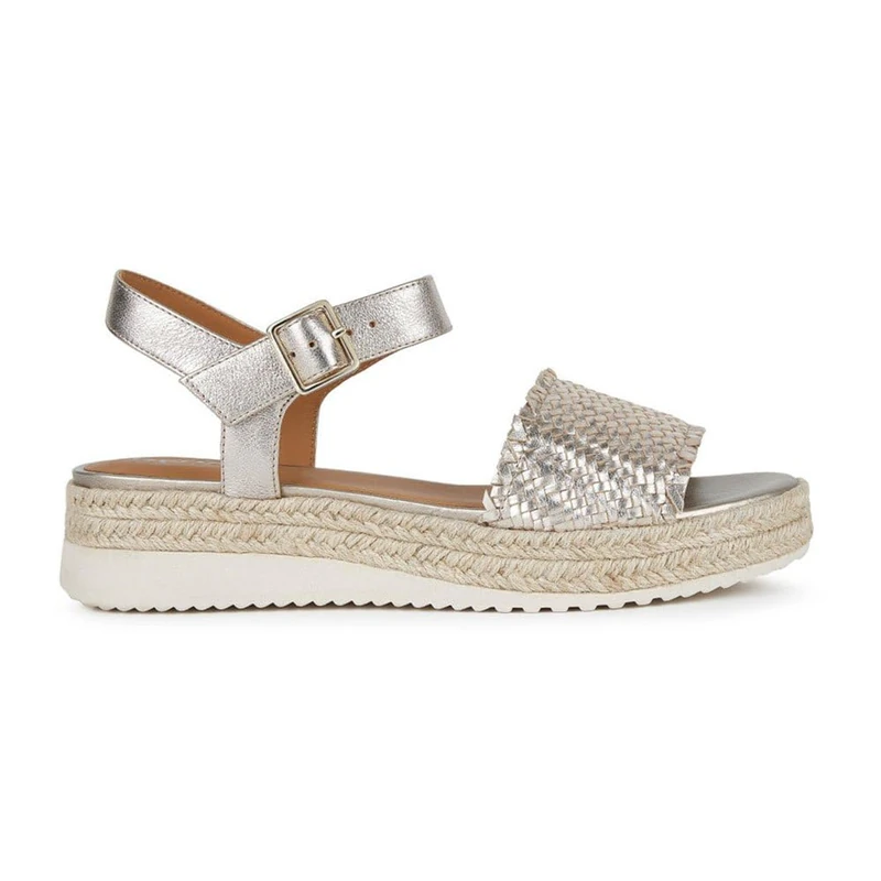 Geox Women's D EOLIE F Wedge sandals, bronze, 10 UK
