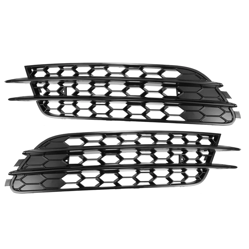 X AUTOHAUX Pair Front Fog Light Mesh Grille Cover for Audi A6 C7 4G0807682