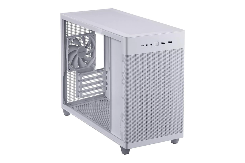 ASUS Prime AP201 Tempered Glass MicroATX Case (Support Radiator Up to 360 mm and Graphics Card Length up to 338 mm, colour Matched Cables, Tool-free Side Panels, USB 32 Gen 2 Type-C Front Panel) White