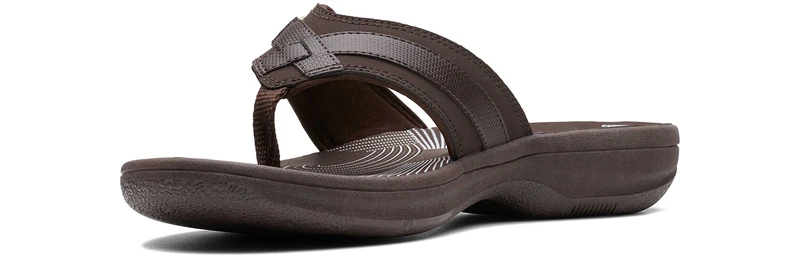 Clarks Women's Breeze Sea, Brown Synthetic/Brown Sole, 6