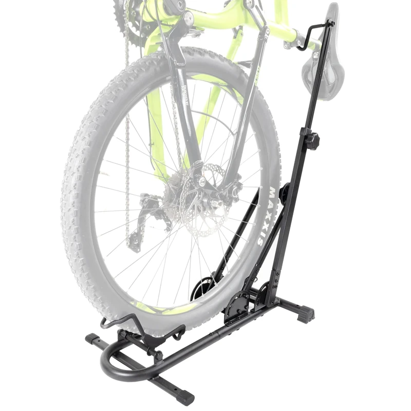 CyclingDeal Vertical Bike Floor Stand - Premium Quality Vertical & Horizontal Adjustable Bicycle Parking Rack - Safe & Secure for Storing MTB Road Bikes in Garage or Home - for Wheels Sizes up to 29"