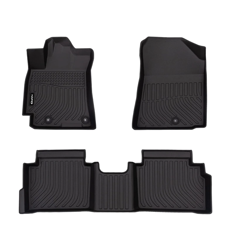 HAFIDI Floor Mats Custom for Kia Forte 2023 2022 2021 2020 2019 All Weather Protection TPE Heavy Duty Non-Slip Automotive Floor Liners Fits Front& 2nd Row Full Set Accessories, Black