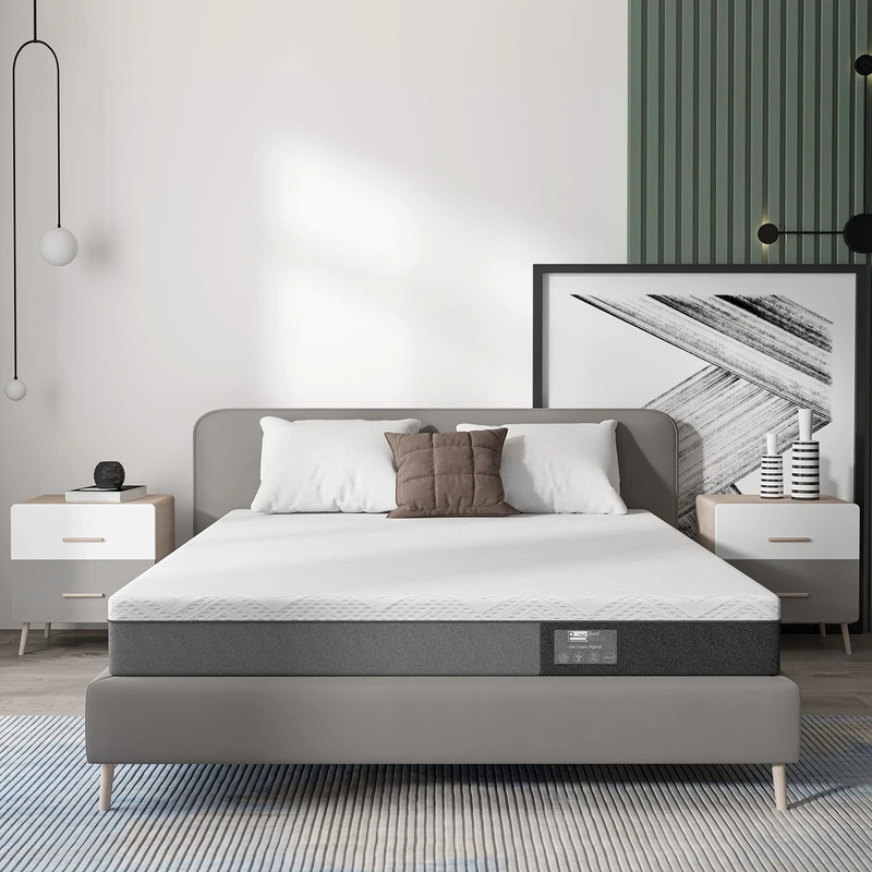 BedStory Charcoal Bamboo Gel Foam Mattress 140 x 190 cm, Ergonomic 7 Zone Mattress with Removable and Washable Cover, Hypoallergenic, Optimal Support, Comfort, Thickness 16 cm