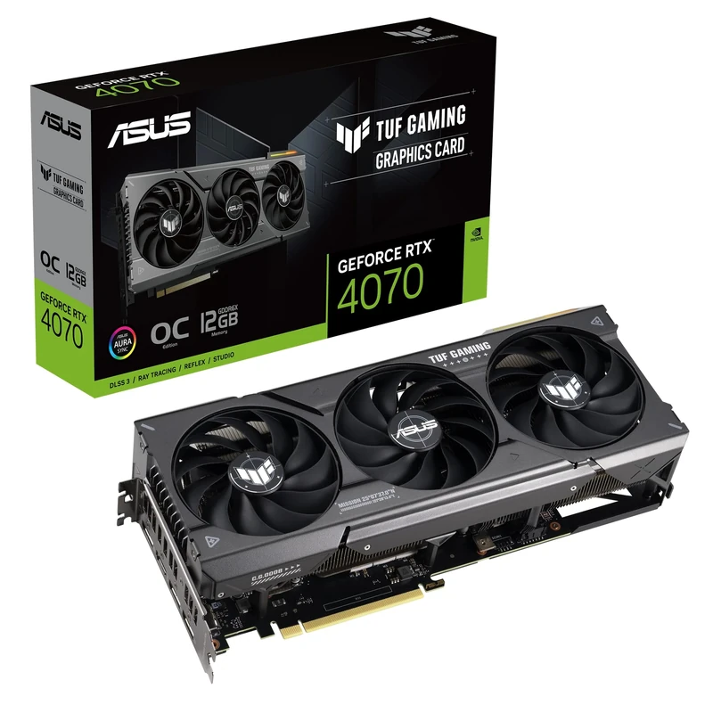 ASUS TUF Gaming GeForce RTX 4070 OC Edition Gaming Graphics Card (PCIe 4.0, 12GB GDDR6X, DLSS 3, HDMI 2.1a, DisplayPort 1.4a)