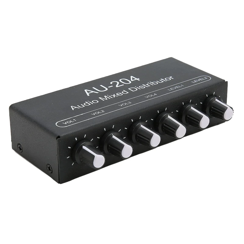 Tangxi 2-in-4-Out Headphone Amp Mixer - 3.5mm Stereo DJ Amplifier