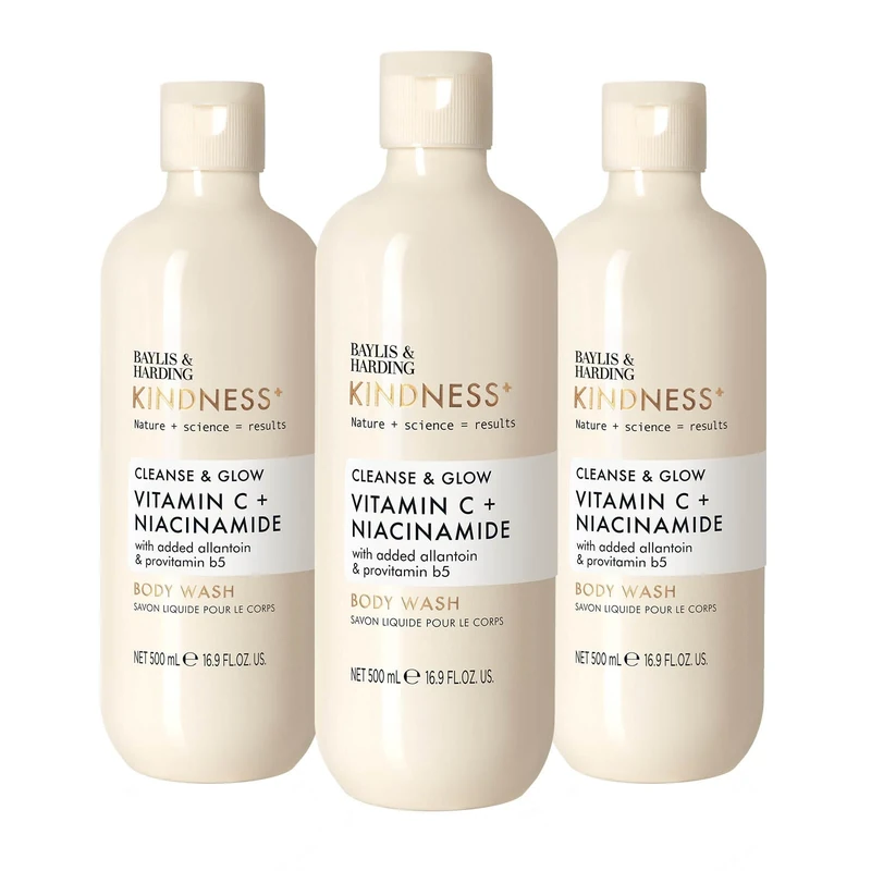 Baylis & Harding Kindness Vitamin C & Niacinamide Body Wash - 500ml x3 Vegan