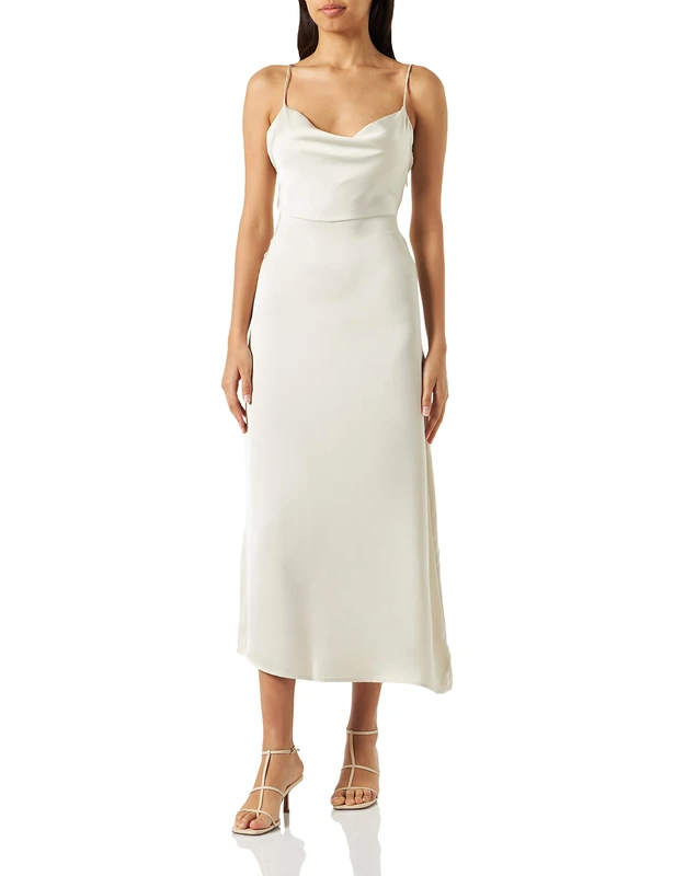 Vila Women's Viravenna Strap Ankle Dress-Noos Dress, Birch, 6