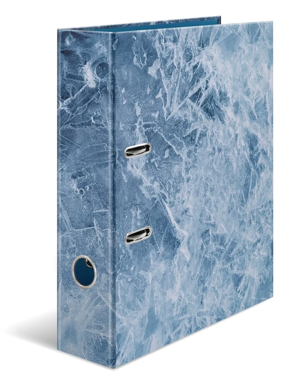 HERMA 19650 Folder A4 Natural Ice, Pack of 5, 7 cm Wide, Cardboard Folder with Inner Print for School and Office, Sturdy Children's Ring Binder Set Made of Cardboard for Boys and Girls