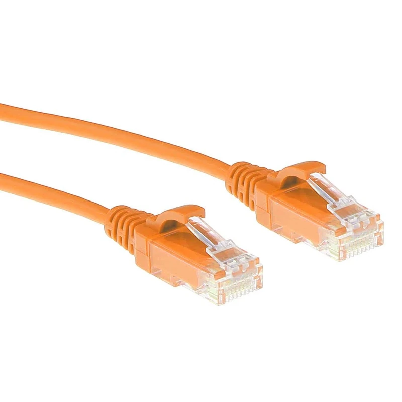 ACT Cat6 Network Cable, U/UTP LSZH LAN Cable, Thin 3.8mm Slimline, Flexible Snagless Ethernet Cable with RJ45 Connector, for Use in Data Centres, 5 Metres, Orange - DC9105