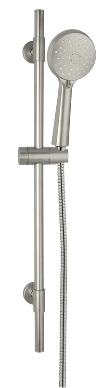 WENKO Young Shower Set 66 cm Brushed Stainless Steel Shower Head with 3 Functions Shower Hose 150 cm Suitable for Instantaneous Water Heaters Universal Connection ½ Inch Silver Matt