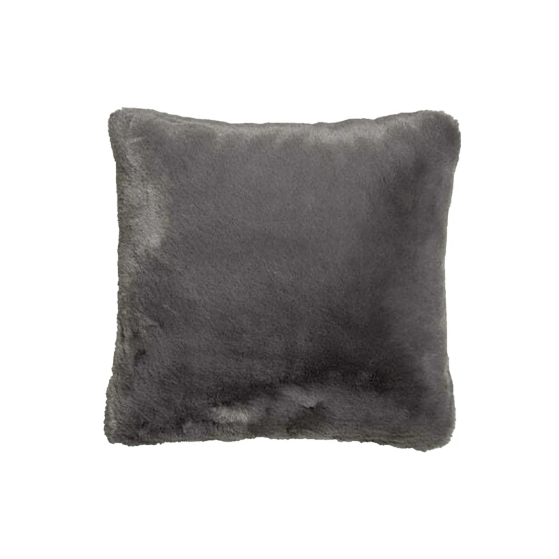 UnHide Squish - Faux Fur Pillow - Extra Soft Throw Pillow - Square Shaped Pillow, Polyester Fill - Machine Washable - Perfect for Living Room, Bedroom, or Guest Room - 20” x 20” - Charcoal Charlie