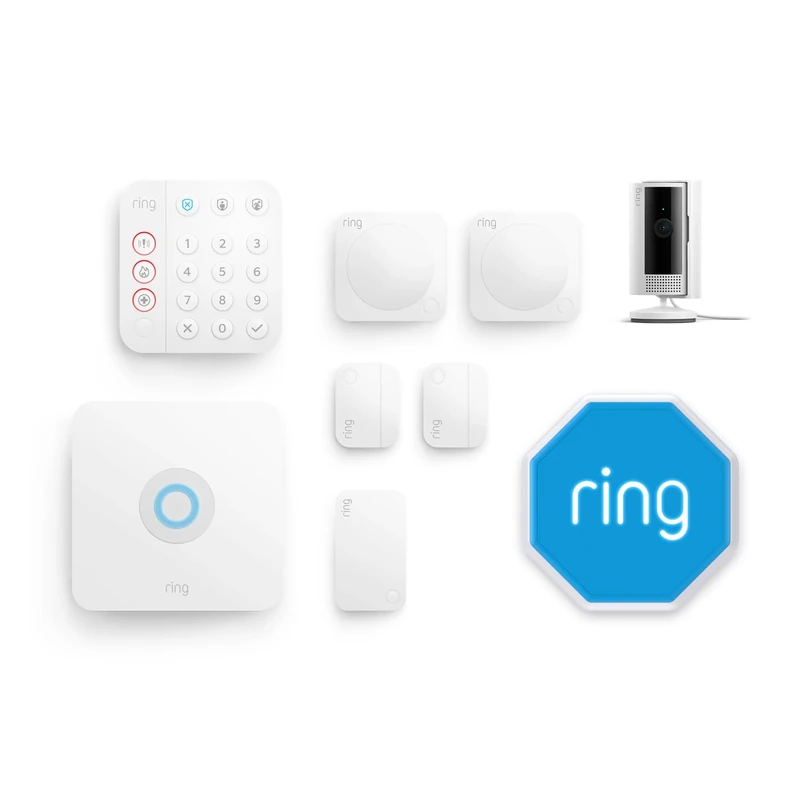 Ring Alarm Pack M + Indoor Cam (2nd Gen) - 8 Piece Home Security Kit