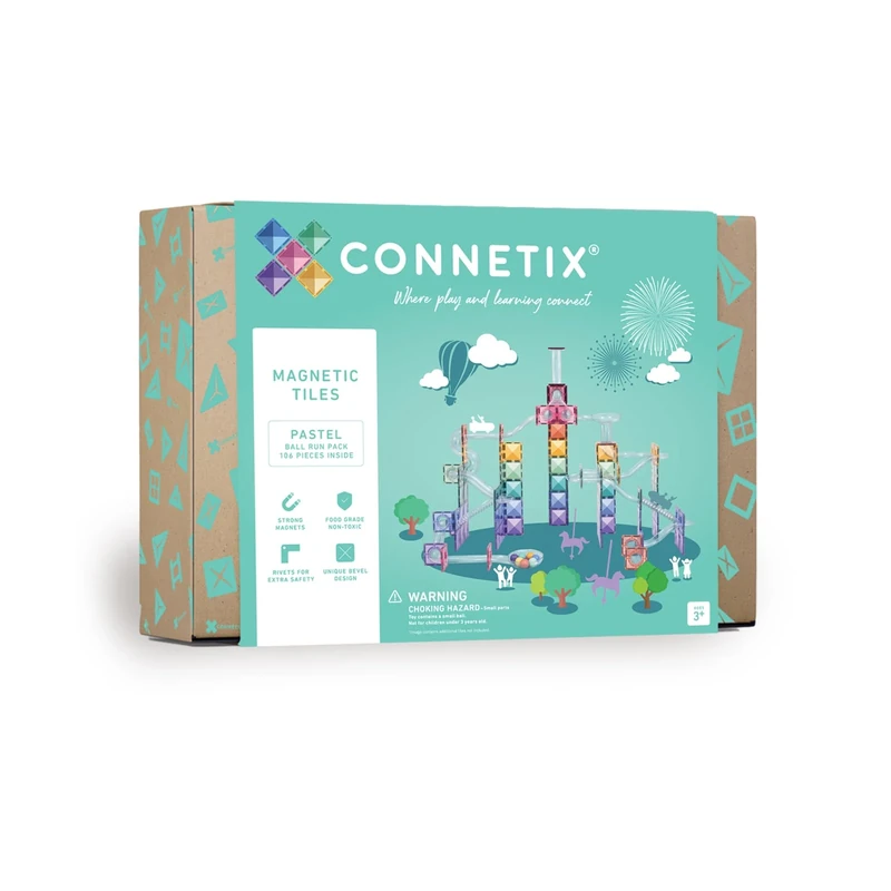 CONNETIX Pastel Ball Run Pack, 106 Pieces