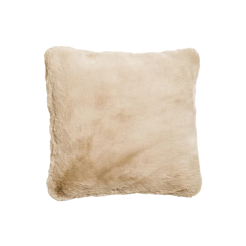 UnHide Squish - Faux Fur Pillow - Extra Soft Throw Pillow - Square Shaped Pillow, Polyester Fill - Machine Washable - Perfect for Living Room, Bedroom, or Guest Room - 20” x 20” - Beige Bear