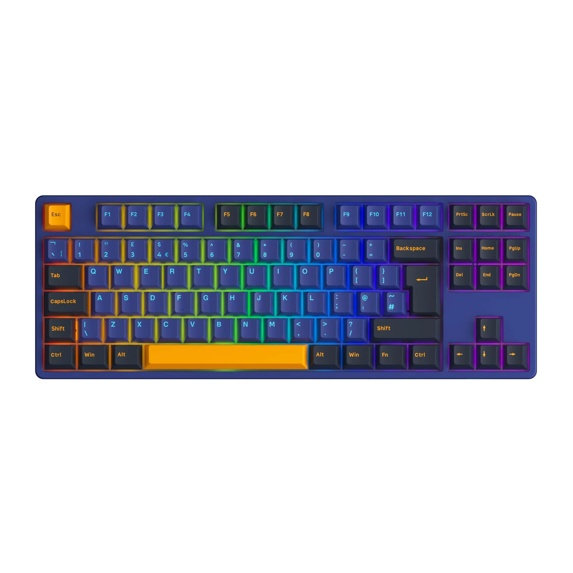 Akko 5087B Plus Horizon Mechanical Gaming Keyboard Multi Modes (BT5.0/2.4Ghz/Type C) Compact Keyboard with 5 Pin Hot Swappable, PBT Double Shot Cherry Keycaps, UK Layout Programmable Macros