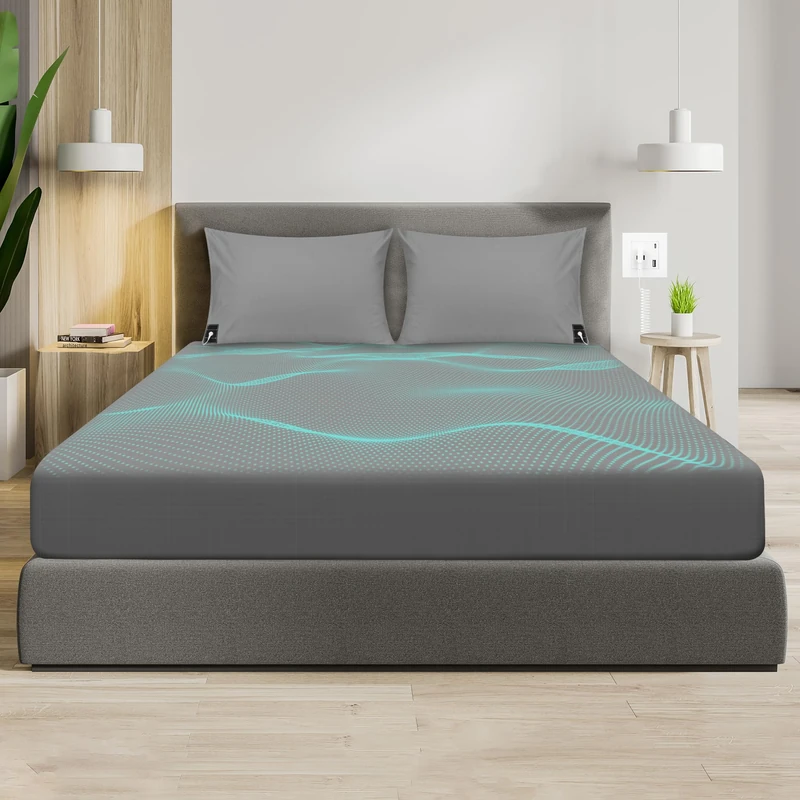 RIQINXIN Grounding Fitted Sheet Twin Grounding Fitted Bed Sheet Sliver Fiber Grounding Bottom Sheet for Adults Elderly 39x80x10in Grey