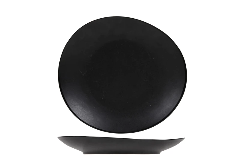 Cosy & Trendy Vongola Dessert Plate 22.2 x 20.3 cm - Pack of 6 Black