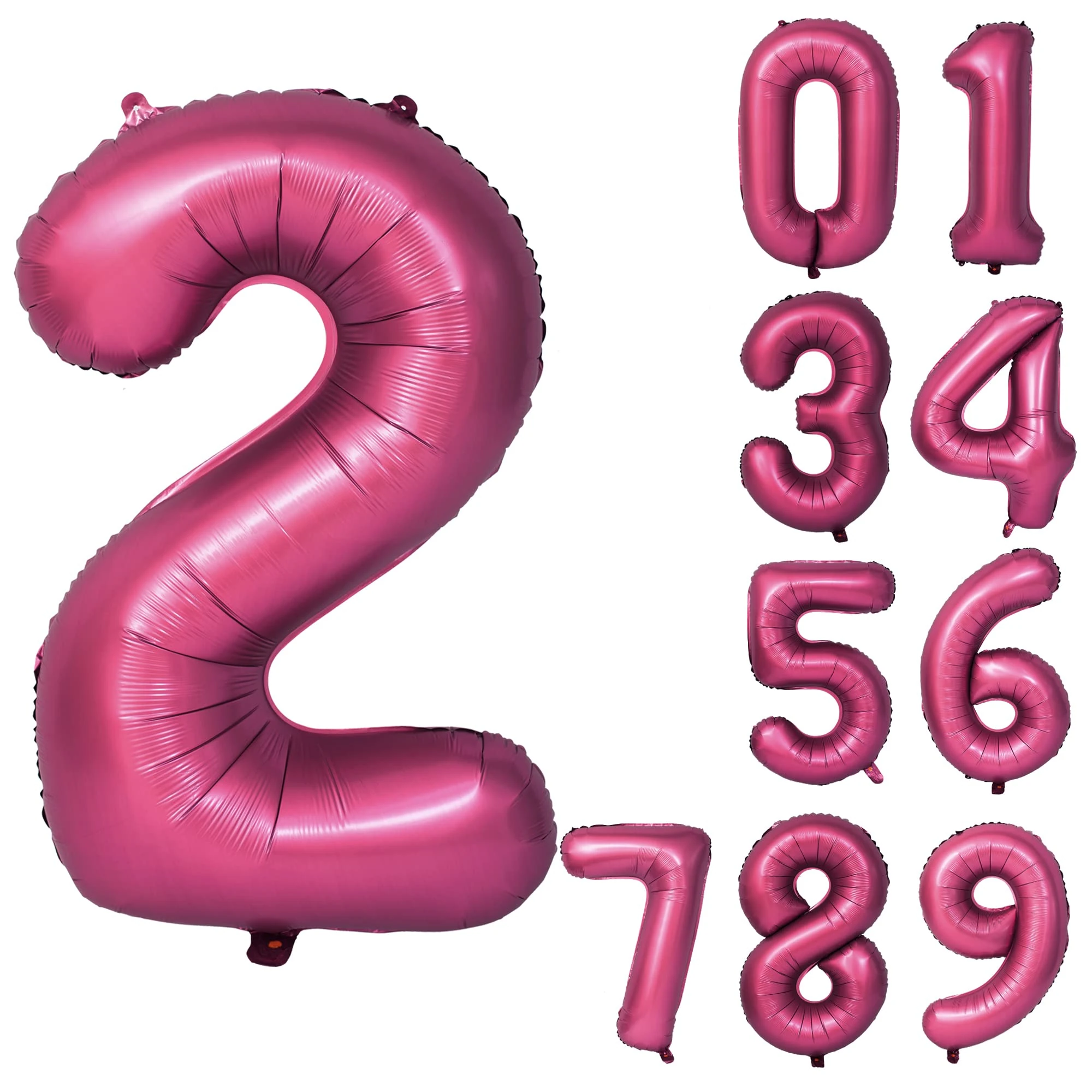 Burgundy 2 Balloons 40 Inch Wine Red Maroon Foil Helium Large Balloons for Birthday Party Anniversary Decorations（Digital 2）