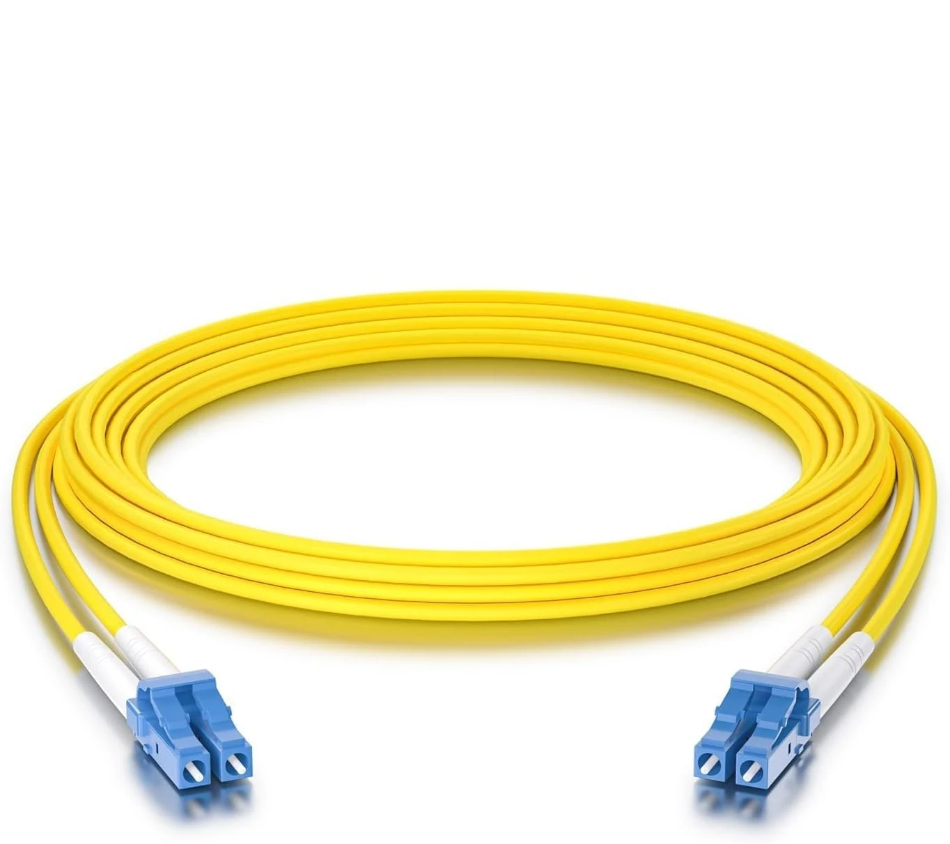 10Gtek [2 Pack Fiber Patch Cable - LC to LC OS2 10Gb/Gigabit Singlemode Jumper Duplex 9/125 LSZH Fiber Optic Cord for SMF SFP Transceiver, Yellow, 10-Meter(33ft)