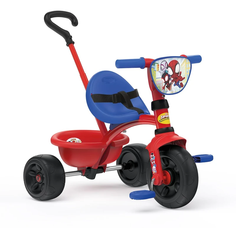 Smoby - Spidey - Be Fun Tricycle - Evolutionary Children's Bike - Adjustable and Removable Parental Rod - From 15 Months to 4 Years - Made in Spain