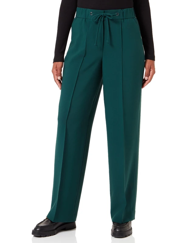 s.Oliver BLACK LABEL Women's Wide Leg Trousers, Green, 36W x 32L