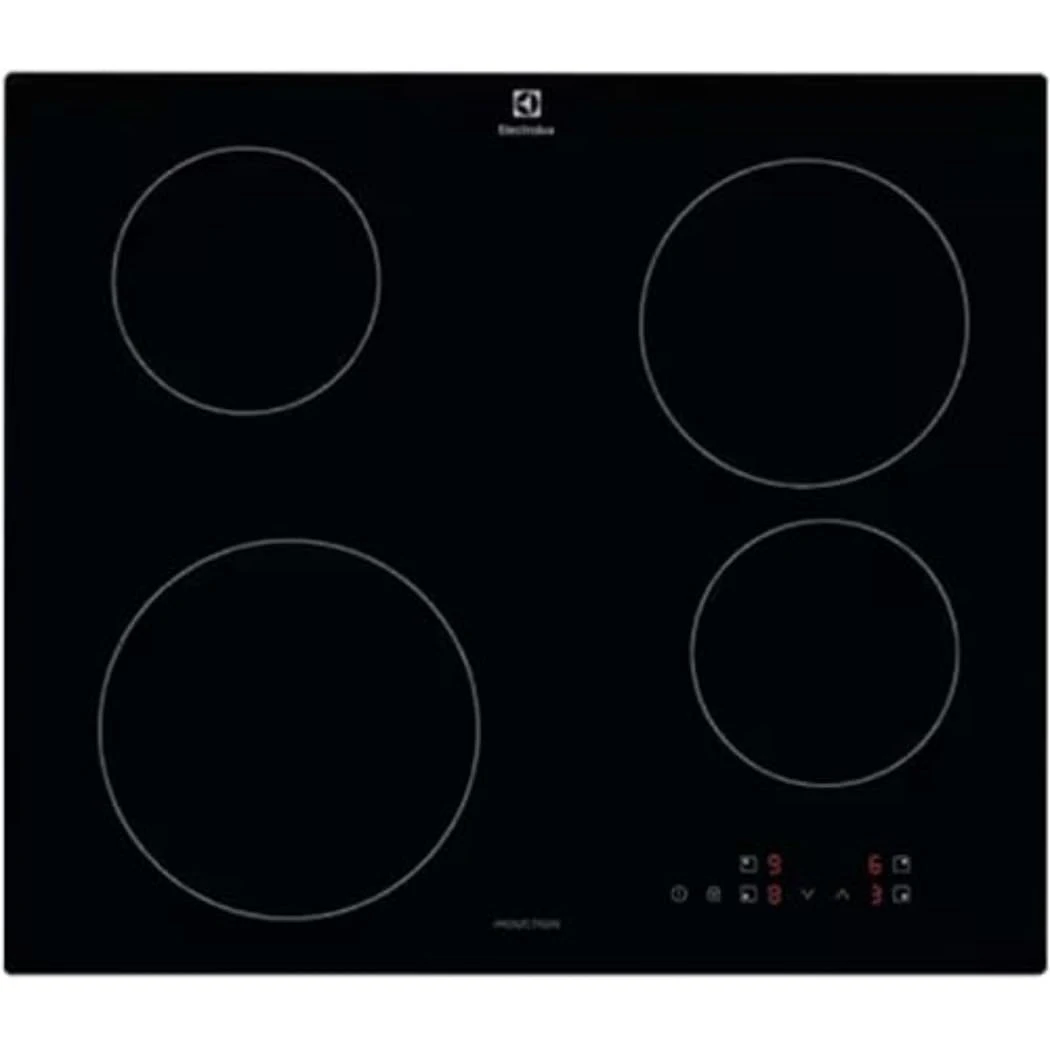 Electrolux Series 300 Induction Hob 4 Burners Built-in, EIB60424CK, SliderTouch Controls, 60 cm, 590 x 520 mm, Black