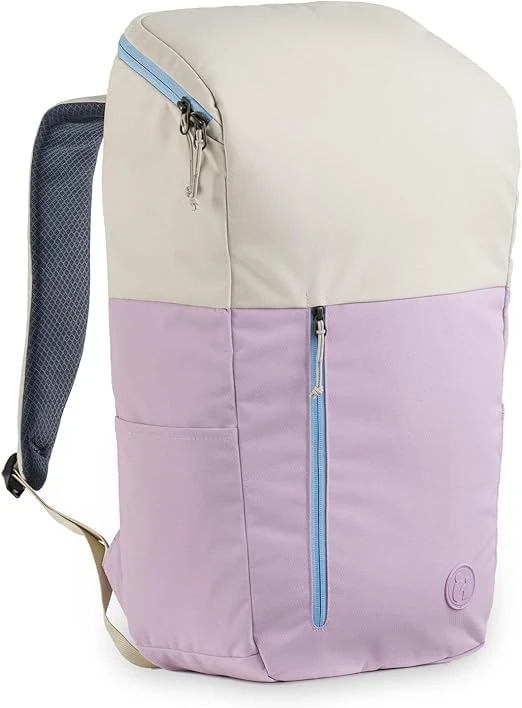 hauck deuter Pack N Walk Backpack, Sustainable Changing Backpack Made of 100% Recycled Polyester, PET Bottles, Deuter Contact, Adjustable Straps, Large - 22 Litres, Laptop Backpack (Beige-Lavender)
