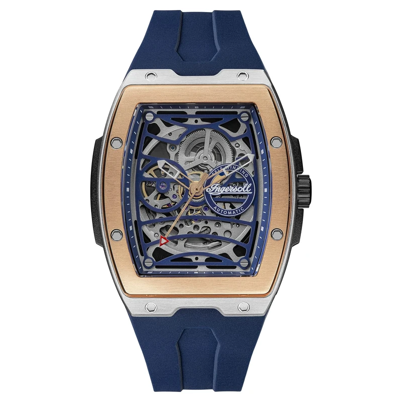 Ingersoll 1892 The Challenger Mens 42mm Automatic Watch with Blue Dial and Blue PU Strap I12304