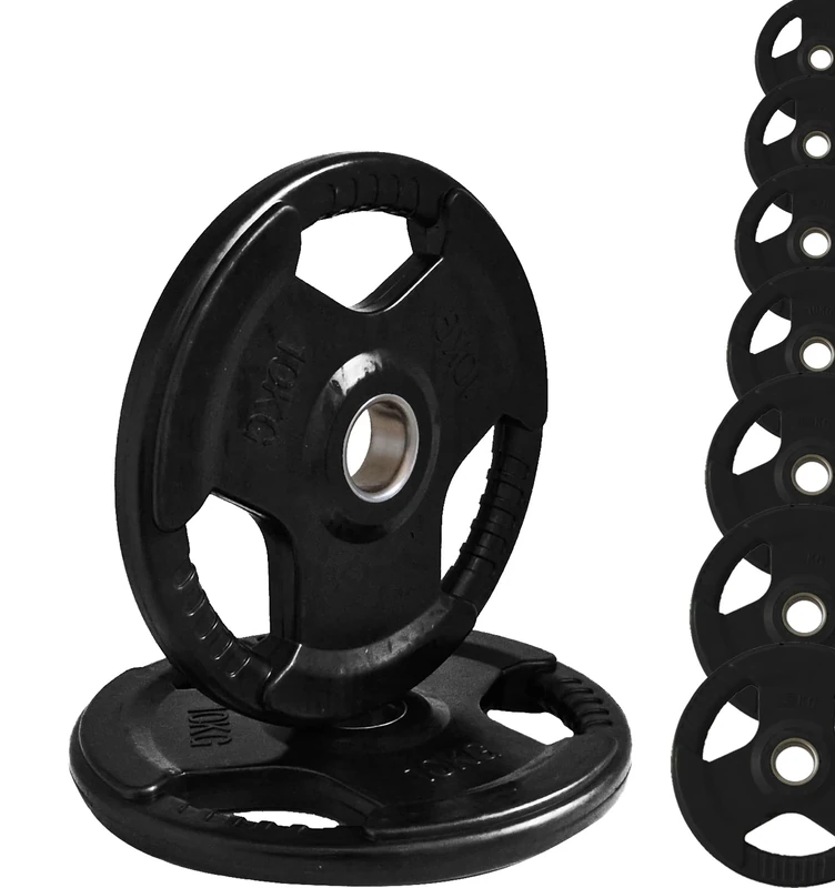 G5 HT SPORT Unisex - Adult Olympic Cast Iron Rubberised Olympic Discs Hole Diameter 50, (1 x 10kg) Black, Nero