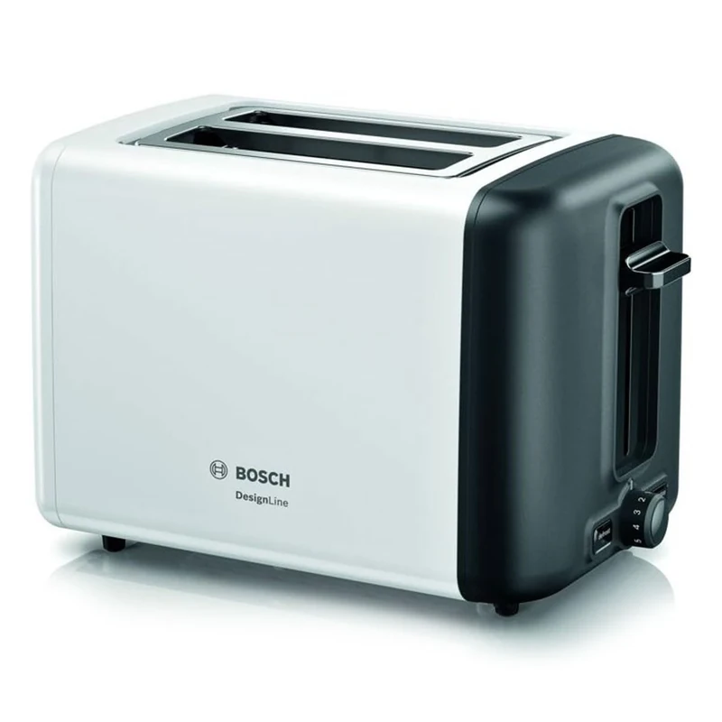 Bosch Designline Toaster, TAT3P421, evenly Toasting, defrosting and reheating, White