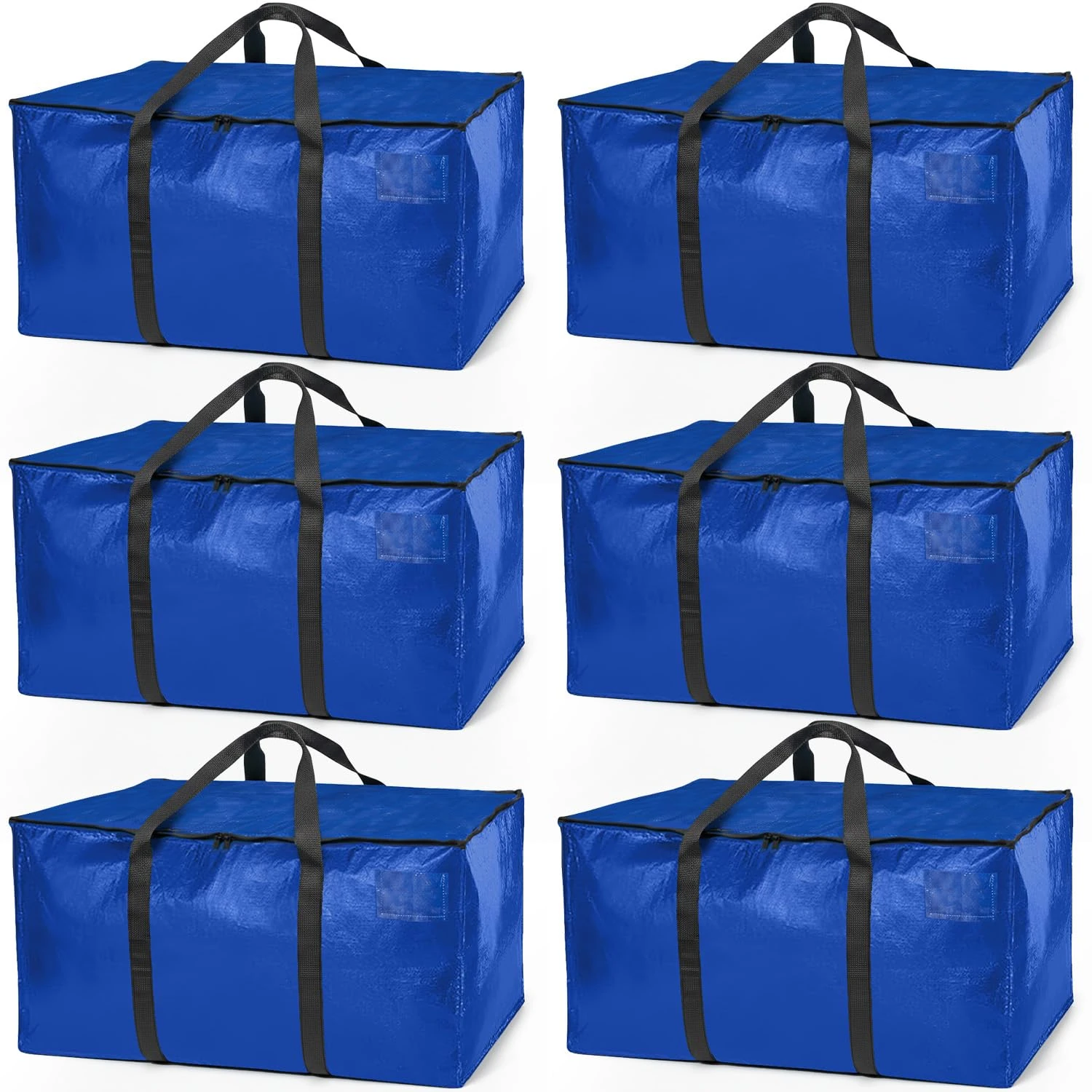 ClearSpace Heavy Duty Moving Boxes or Storage Bags – Storage Bins with Lids, Large Moving Bags with Backpack Straps & Handles – Moving Supplies for College Dorm or Christmas Decorations, 6 Pack