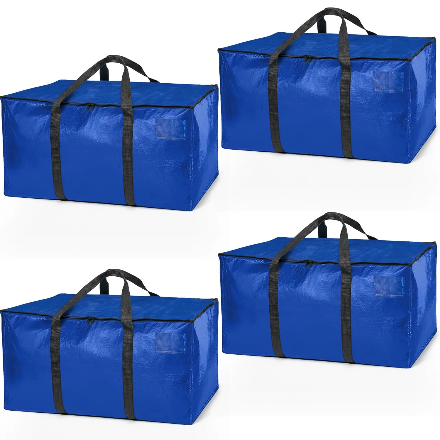 ClearSpace Heavy Duty Moving Boxes or Storage Bags – Storage Bins with Lids, Large Moving Bags with Backpack Straps & Handles – Moving Supplies for College Dorm or Christmas Decorations, 4 Pack