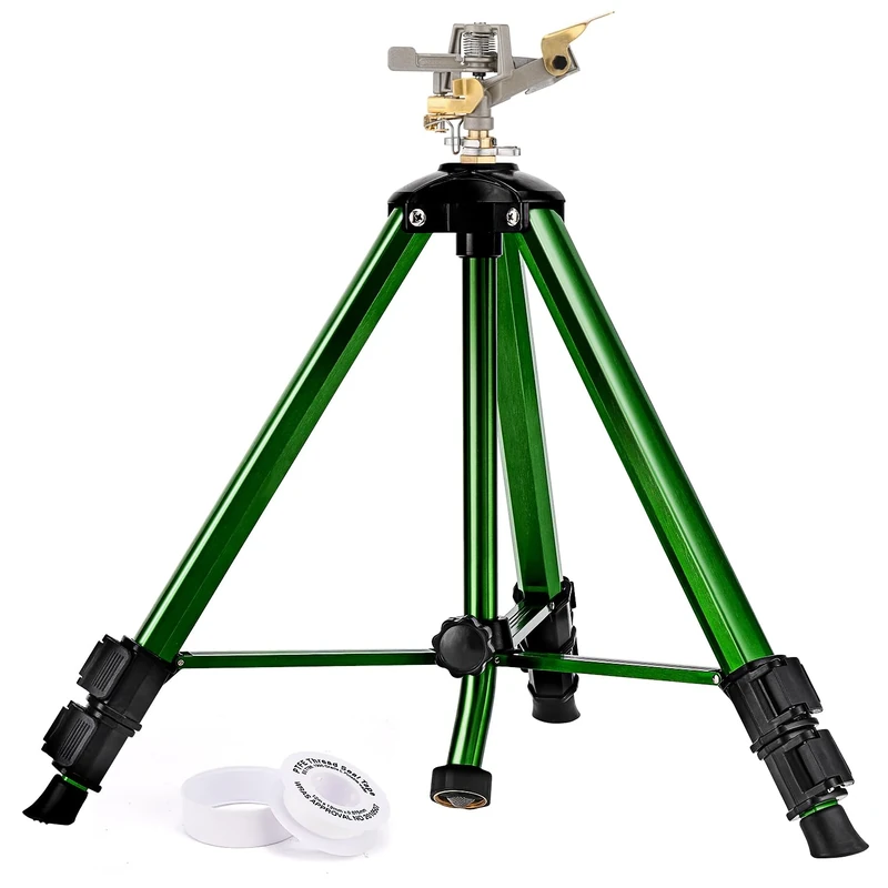 Keten Impact Sprinkler on Tripod Base, Tripod Sprinklers with 360 Degree Large Area Coverage, Extra Tall Heavy Duty Water Sprinklers for Yard/Lawn/Garden