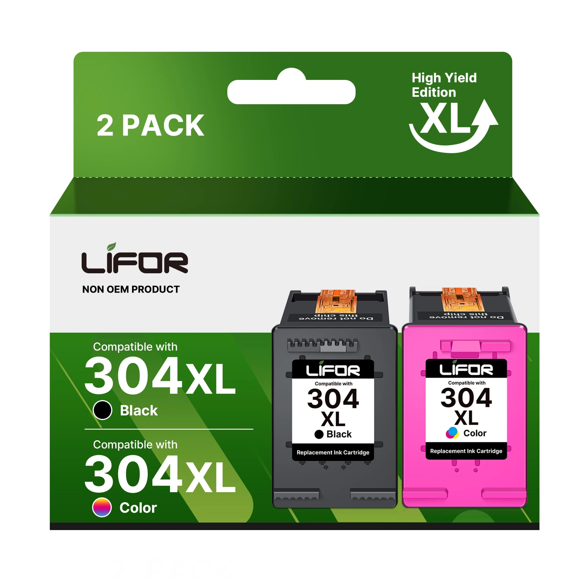LIFOR 304XL Printer Ink 304 XL Ink Cartridges Combo Pack Replacement for HP 304 Ink Cartridges Black and Colour for HP Envy 5010 5020 5032 5030 5000 DeskJet 3760 3762 2600 2620 2630 2633 3720 3750